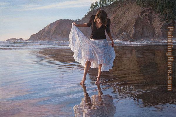 Reflecting on Indian Beach painting - Steve Hanks Reflecting on Indian Beach art painting